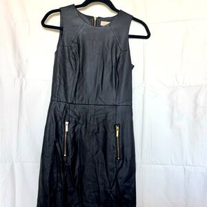 Michael Kors Dress, 0, Black, Faux Leather and neoprene, Sleeveless, NWOT